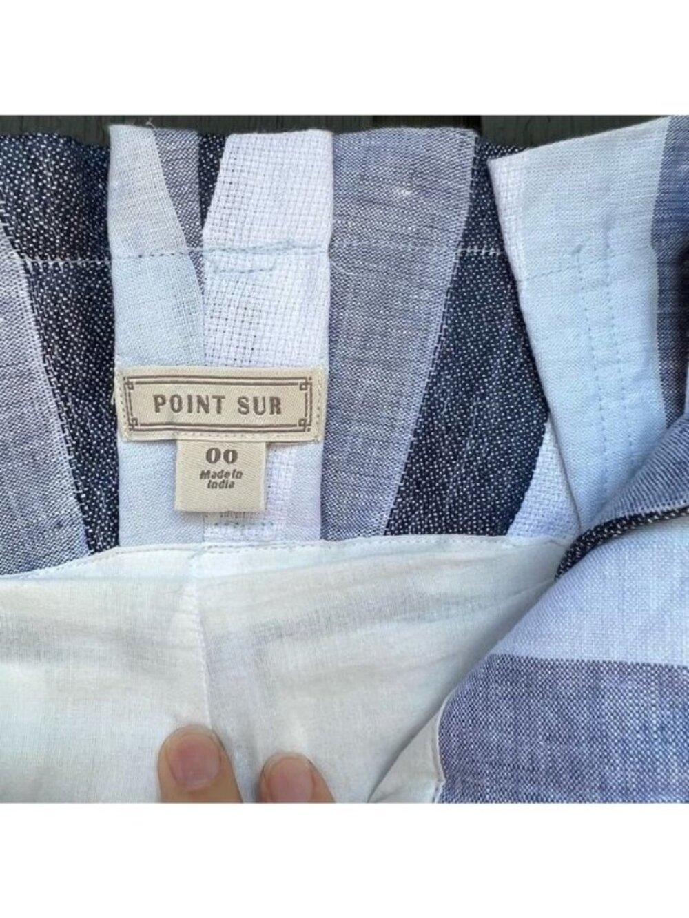 J.Crew Point Sur Paper Bag Linen Striped Wide Leg Pants L2547 Sz 00 NWOT - Picture 12 of 13